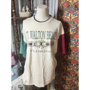 Vintage St. Walton Beach Florida T-Shirt Sherry's Best XL Color‎ Block USA Made